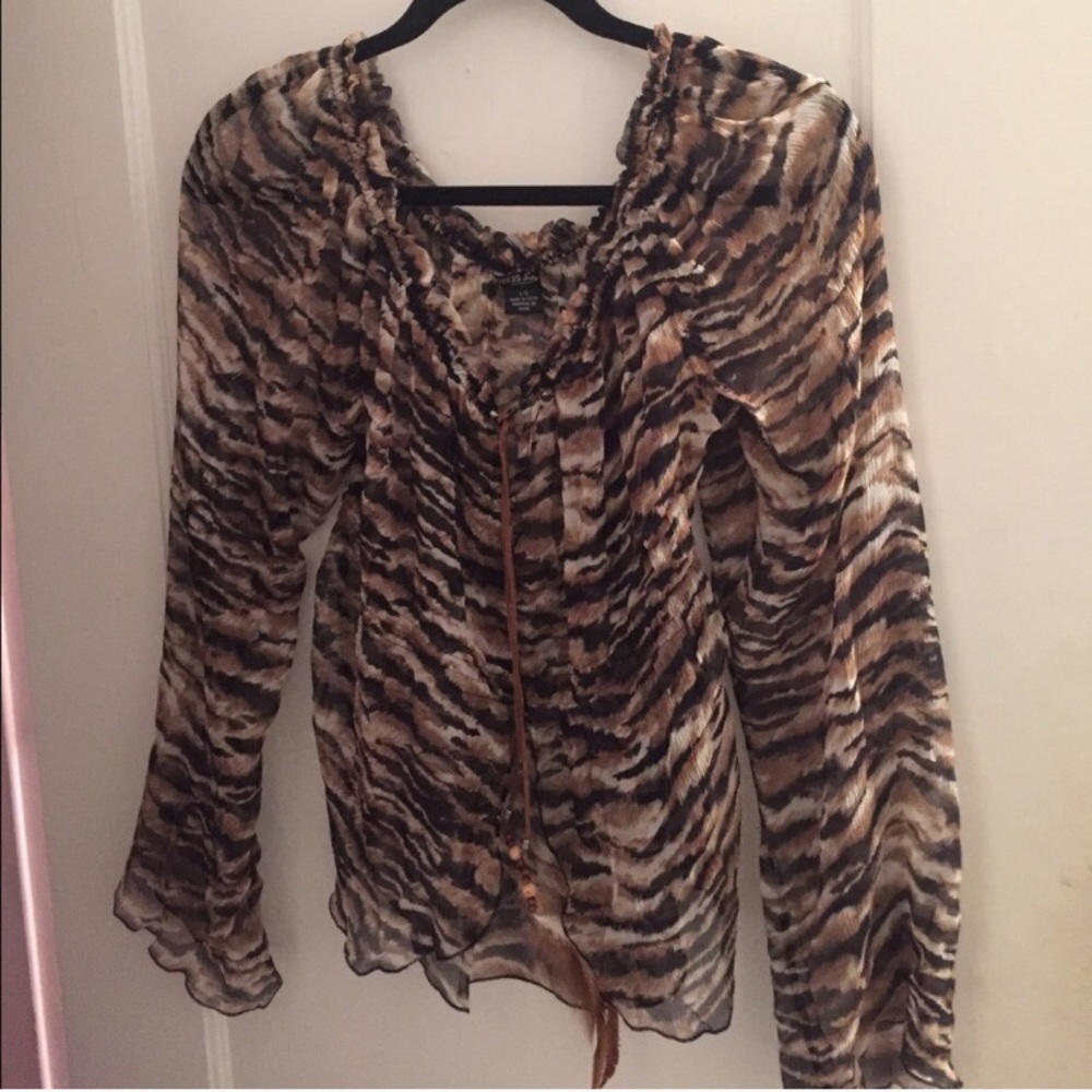 Guess Sheer Leopard Print Top - image 3